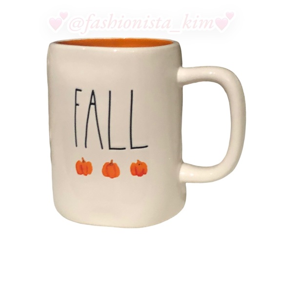 🛍️ Rae Dunn Fall mug with pumpkin images and orange interior new with ta… - Picture 1 of 5